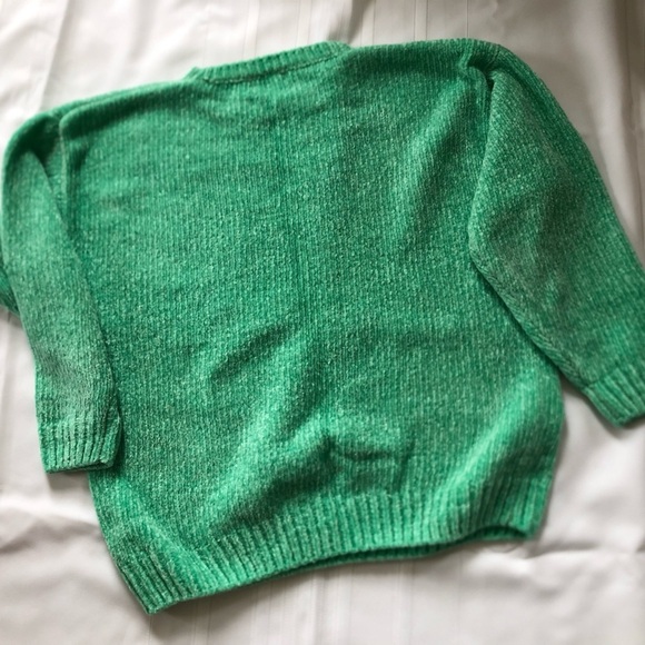 Vtg Cozy Mint Green Chenille Sweater - Picture 10 of 10